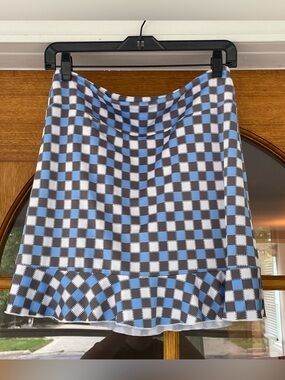 Golftini Women’s Golf Skort Blue Grey White Pattern Size Small